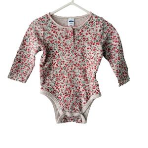 Old Navy Cream Floral Baby Bodysuit